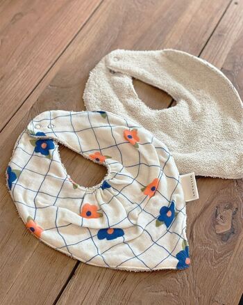 Lot de 2 Bavoirs Bandana Daisy Flower - MAEL 1