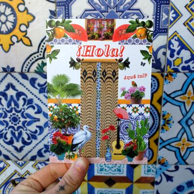 "Hola qué tal" card / Bohemian postcard Spain