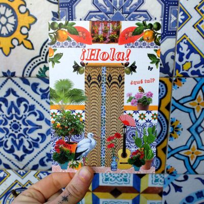 "Hola qué tal" card / Bohemian postcard Spain