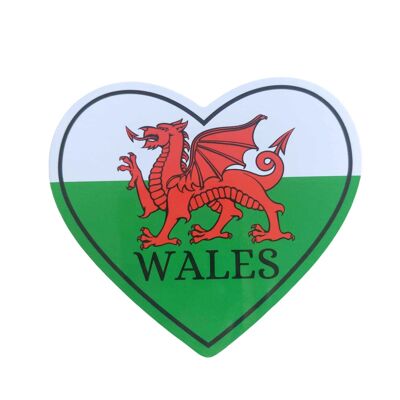 Wales Herzaufkleber