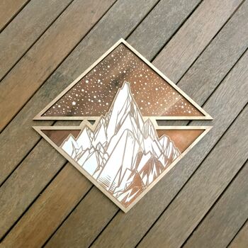 Montagnes bois Wall Art - Panneau - Décoration d'intérieur - Triangulaire 2