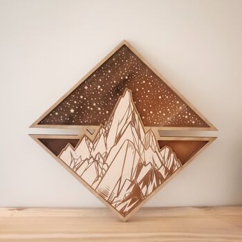 Montagnes bois Wall Art - Panneau - Décoration d'intérieur - Triangulaire 3