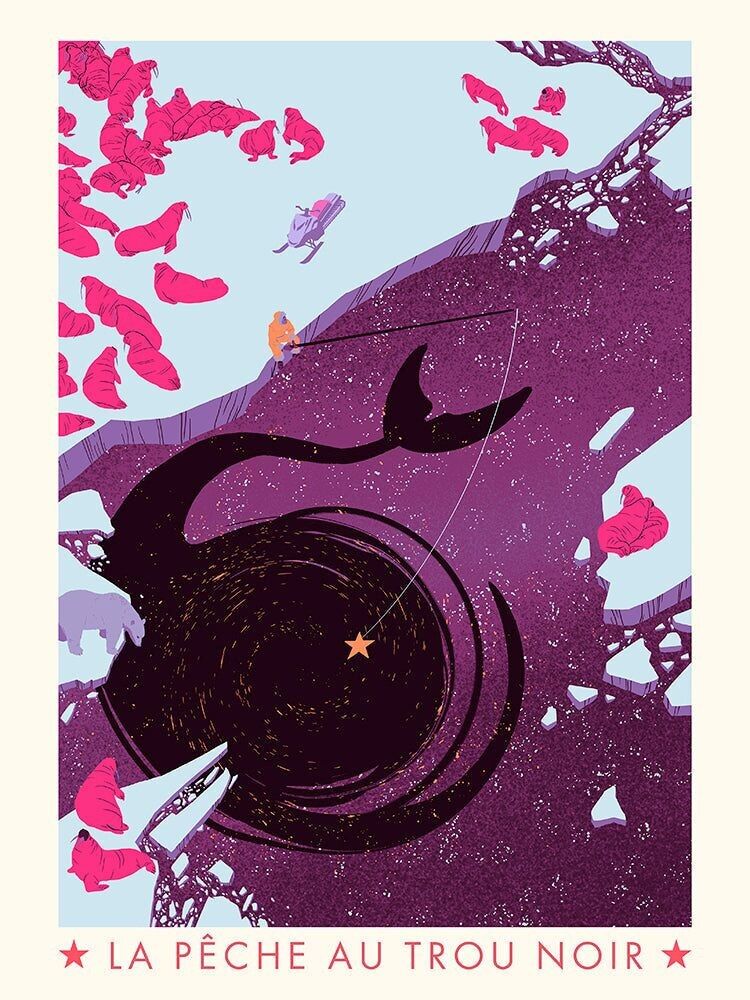 Pesca de agujero negro Póster