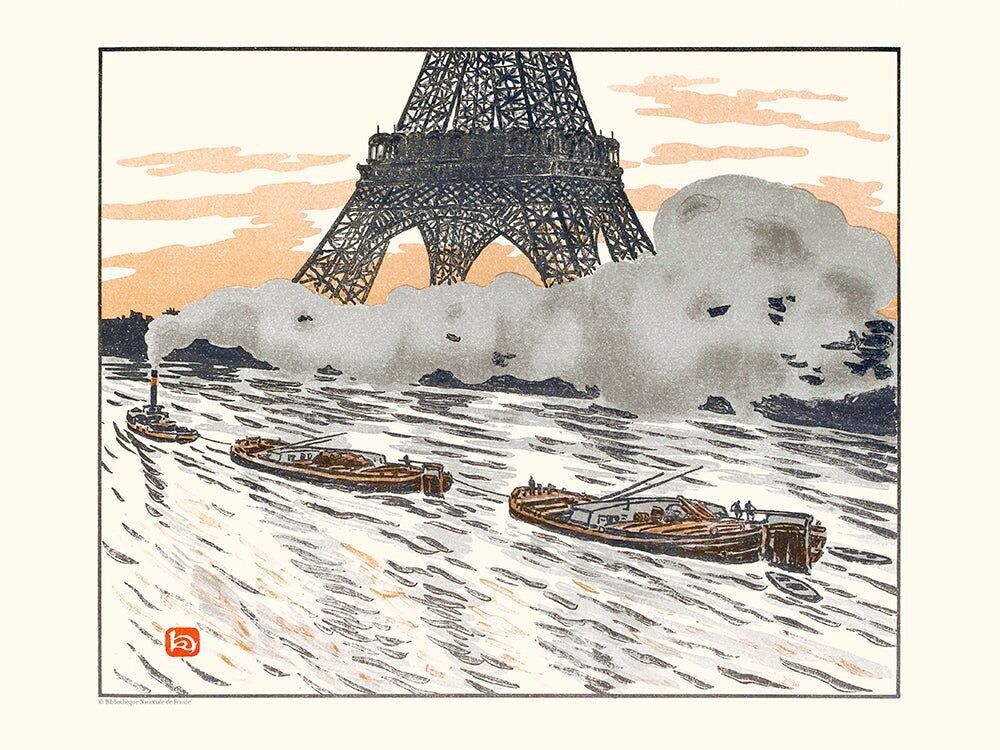 Paris-Plakat – Die Lastkähne