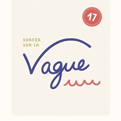 Affiche Surfer sur la Vague portrait (personnalisable)