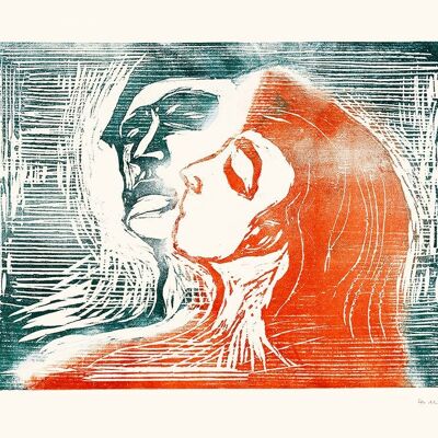 Kopf an Kopf (Männer und Frauen küssen sich) Edouard Munch