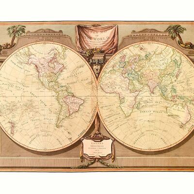 Una nuova mappa del mondo di Laurie & Whittle 1808