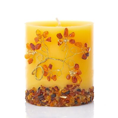 CANDLE with AMBER 9x8cm ref: BG04