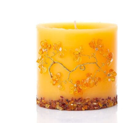CANDLE with AMBER 12.5x11.5cm ref: BG07