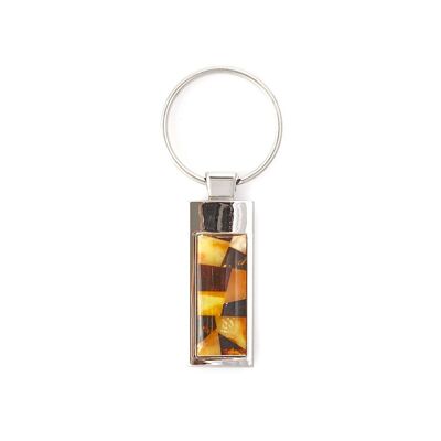 STEEL and AMBER KEY RING ref: MZ03