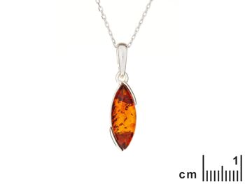 PENDENTIF ARGENT RHODIE 925/1000 AMBRE COGNAC ref: AB-PE006 2