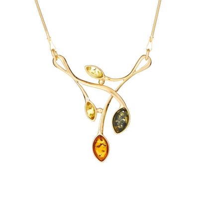 NECKLACE 42 CM GILT SILVER 925/1000 AMBER ref: MGWK896D