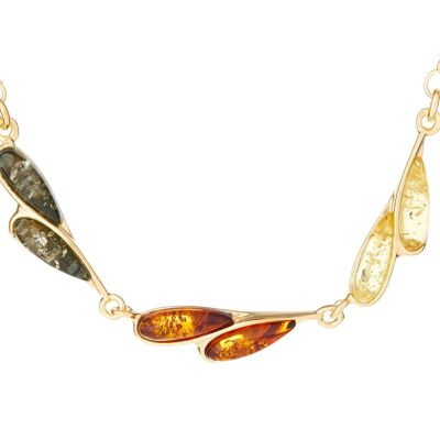 NECKLACE 42 + 4 CM GILT SILVER 925/1000V AMBER ref: AJWK1-219MD