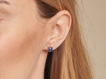 BOUCLES D'OREILLES LAPIS LAZULI ARGENT DORE 925/1000 ref: CJF-BO037-LL-D 3