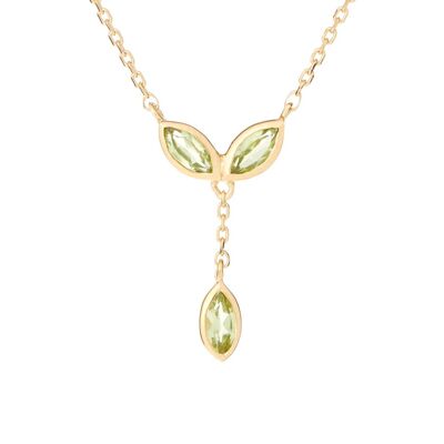 NECKLACE 40+5CM PERIDOT GILT SILVER 925/100 ref: CJF-CL045-PE-D