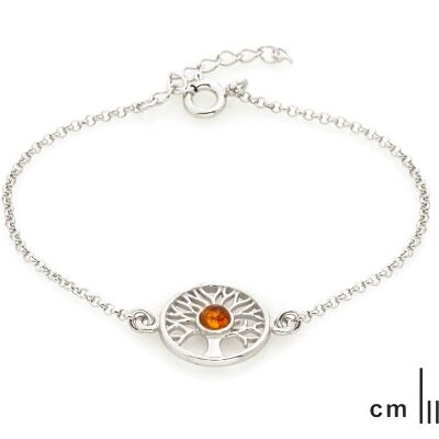 AMBER SILVER TREE OF LIFE BRACELET ref: KM951AR-1