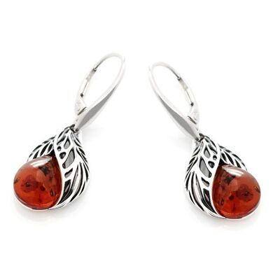 AMBER SILVER EARRING ref: SA4072EOR