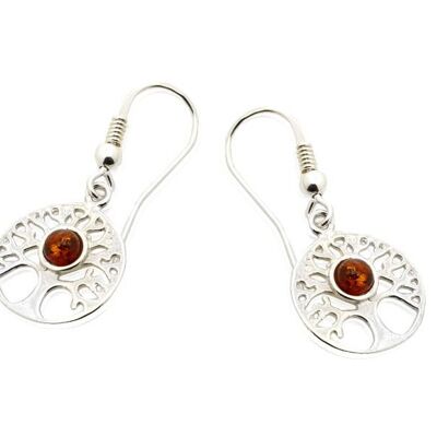 BOUCLE D'OREILLE ARGENT AMBRE ref: KM951KR-1