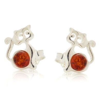 BOUCLE D'OREILLE ARGENT AMBRE ref: AR-BO034R