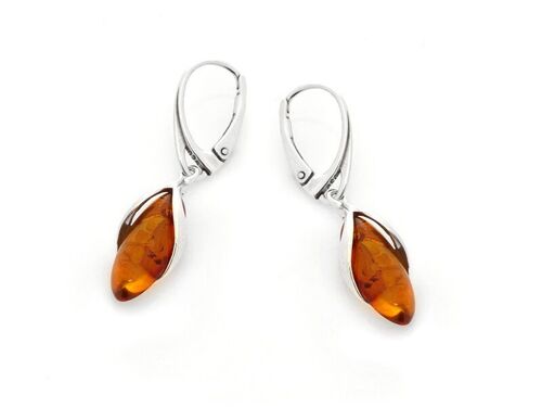 BOUCLE D'OREILLE ARGENT AMBRE ref: GD-BO0078R