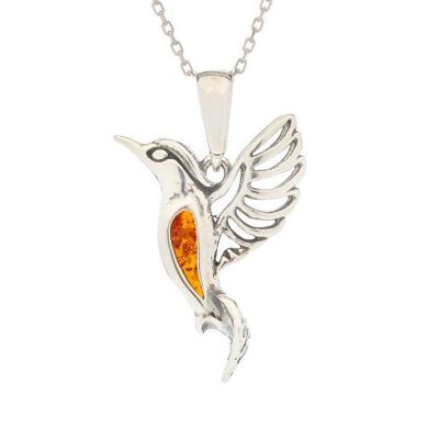 AMBER SILVER Hummingbird PENDANT ref: SA4046POR