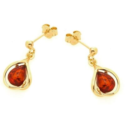 AMBER GILT SILVER EARRING ref: AR-BO001D