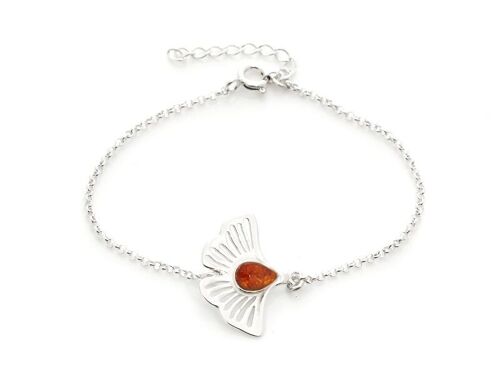 BRACELET GINKGO ARGENT AMBRE ref: KM105AR