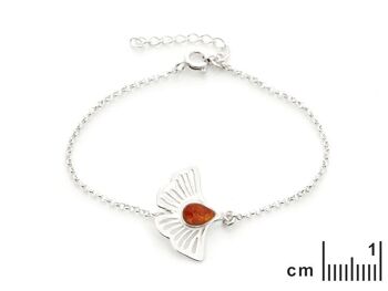 BRACELET GINKGO ARGENT AMBRE ref: KM105AR 2