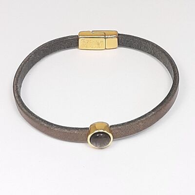 Timeless gold leather bracelet taupe