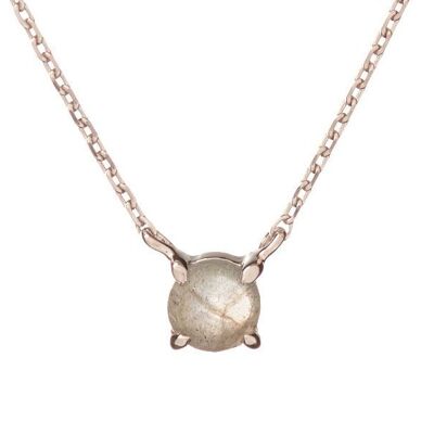 Collar con labradorita multicolor, en plata rodiada 925/1000, longitud 42 + 3 cm - CJF-CL066-LB