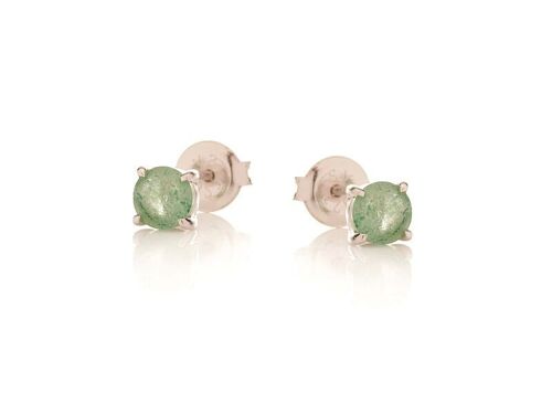 BOUCLES D'OREILLE QUARTZ VERTE ARGENT ref: CJF-BO066-QV