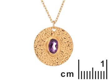 COLLIER 42+3CM AMETHYSTE 4 ARGENT DORE ref: CJF-CL056D 2