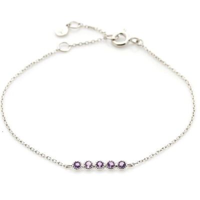 ARMBAND 15-18CM RUND AMETHYST 2 SILBER Ref: CJF-BR052