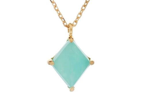 COLLIER 42+3CM AMAZONITE 810 ARGENT DORE ref: CJF-CL083D