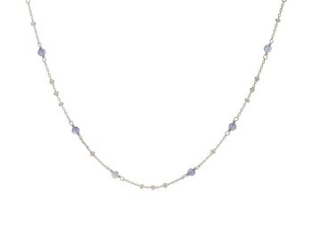 COLLIER 42+3CM IOLITE ARGENT RHODIE ref: CJF-CL084 1