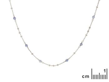 COLLIER 42+3CM IOLITE ARGENT RHODIE ref: CJF-CL084 2