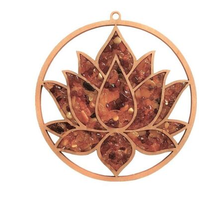 LOVELY WALL DECORATION LOTUS FLOWER WITH AMBER 11cm ref: FLV10