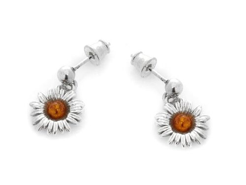 BOUCLE D'OREILLE ARGENT AMBRE ref: GI-BO054R