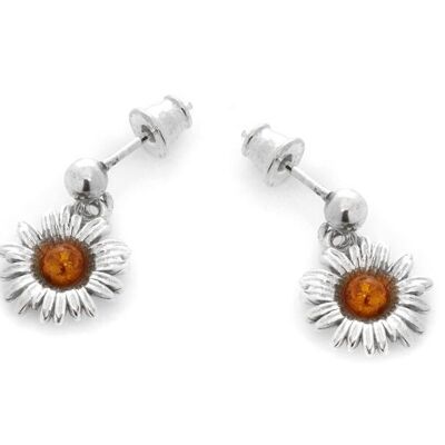 BOUCLE D'OREILLE ARGENT AMBRE ref: GI-BO054R