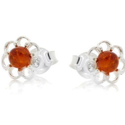 BOUCLE D'OREILLE ARGENT AMBRE ref: AR-BO032R