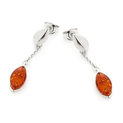 AMBER SILVER EARRING ref: SA3627EOR