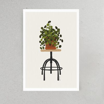 Card - Another flowerpot on a stool
