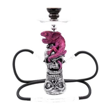 Shisha Cameleon Gris/Pourpre Double 35Cm