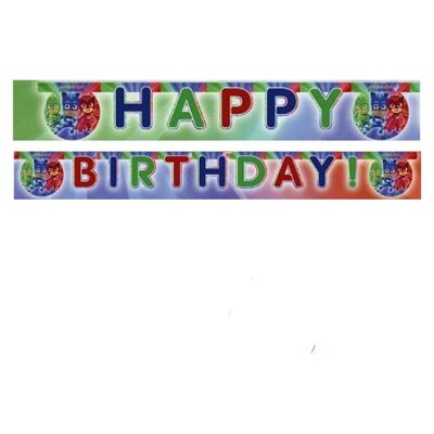 PJ Masks Guirnalda Feliz Cumpleaños 1 Pieza