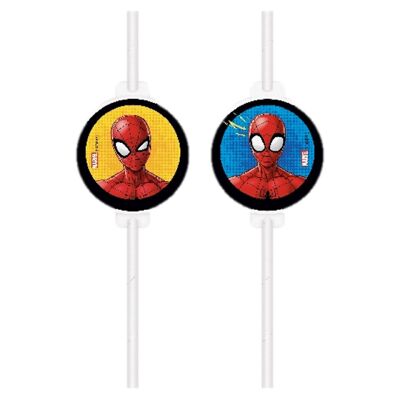 Spiderman 4 Medallones Para Pajitas