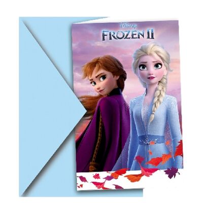 Frozen II 6 Invitaciones y Sobres