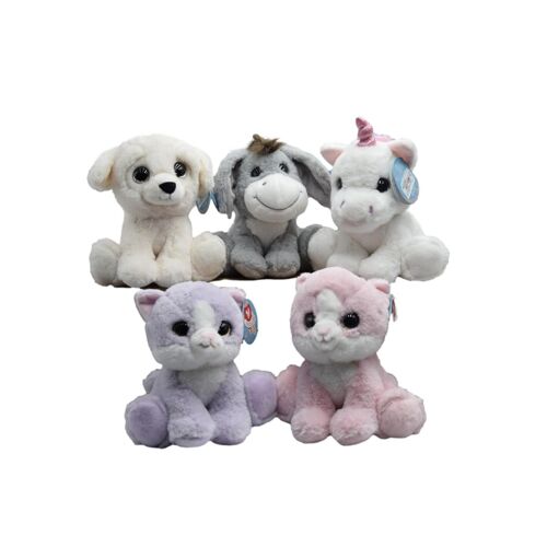 Peluche Animaux Yeux Brillants 22Cm