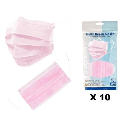 Pink Mask 3 Ply Bag 10 Pieces