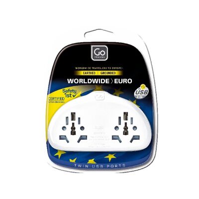 WORLD-EU Duo-Steckdosenadapter