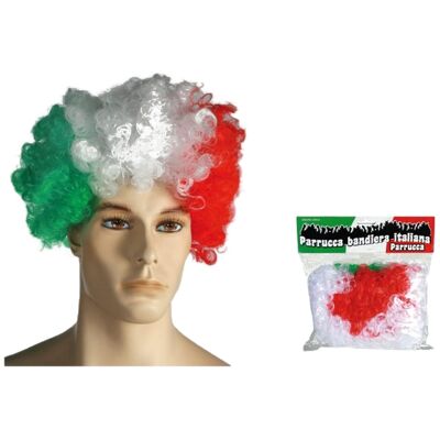 Parrucca con bandiera italiana. Taglia unica
